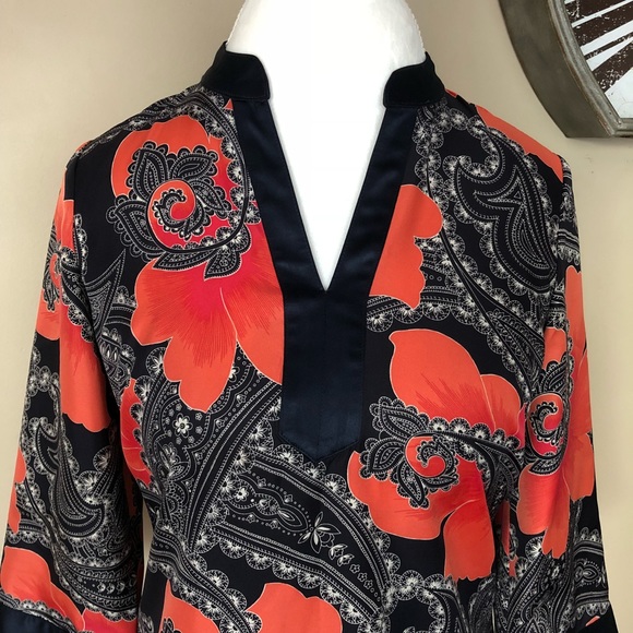 ๐HP๐ Ann Taylor Blue & Orange Blouse - Picture 3 of 8